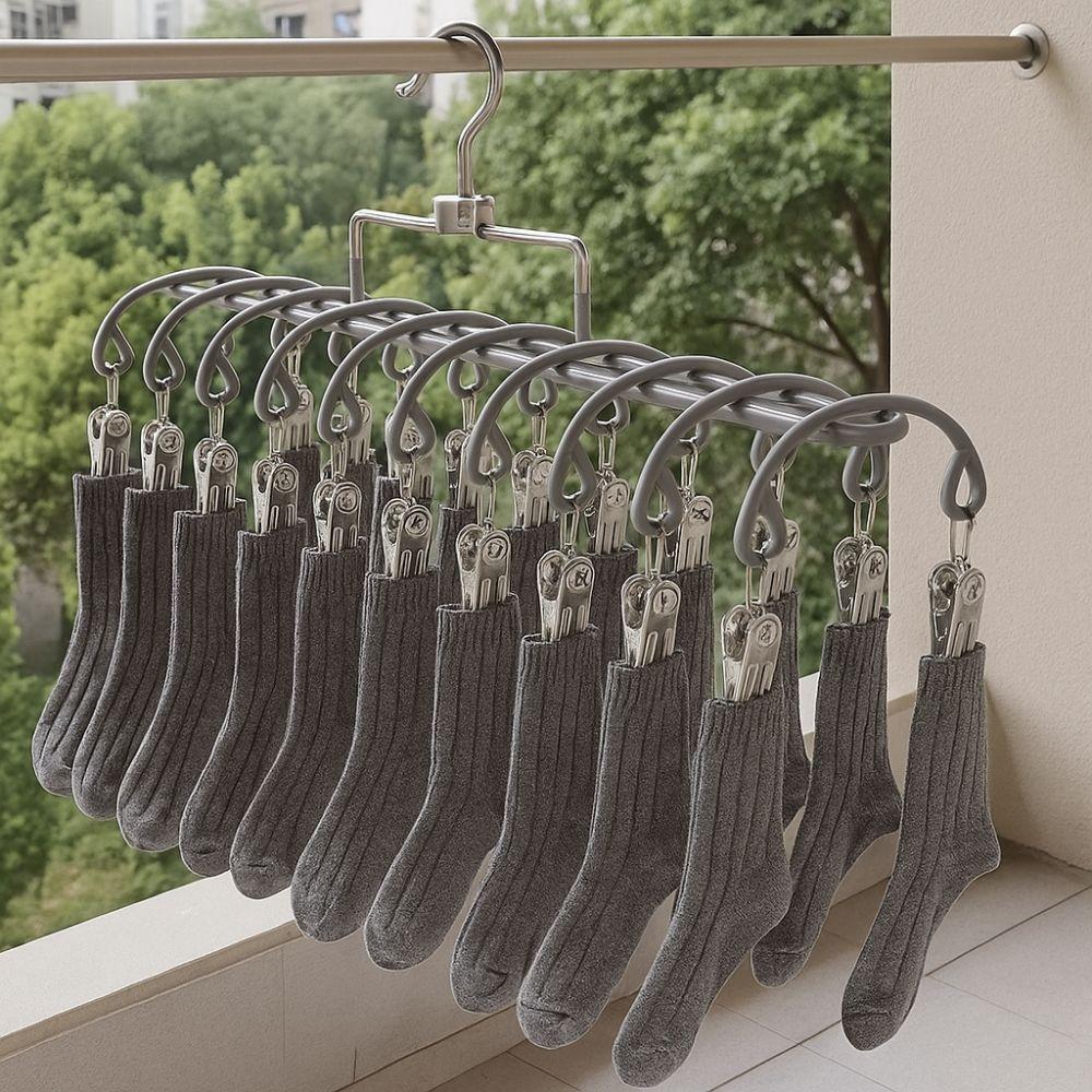 Rustproof Clothes Drying Hanger Stainless Steel Underwear Socks Holder  Laundry Room