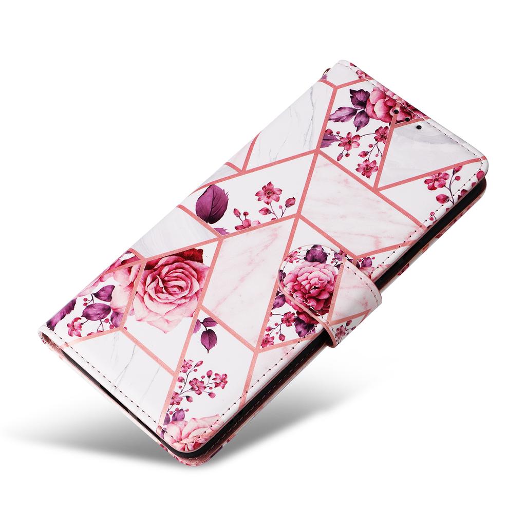 Для Xiaomi Poco M7 Pro 5G/Redmi Note 14 5G Чехол Кожаный чехол для телефона с лакированным мраморным узором