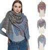 Yarn Polyester Fine Plaid Shawl Circle Women Fashion Square Scarf Keep Warm