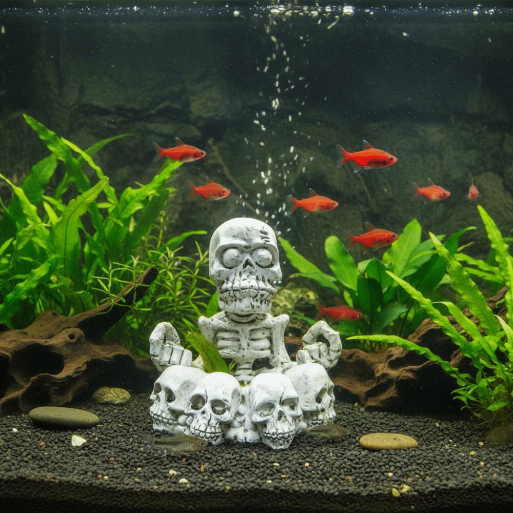 Simulated Fish Tank Skeleton Landscaping Resin Reptile Tank Skeleton Ornament Reptile Pet Cage