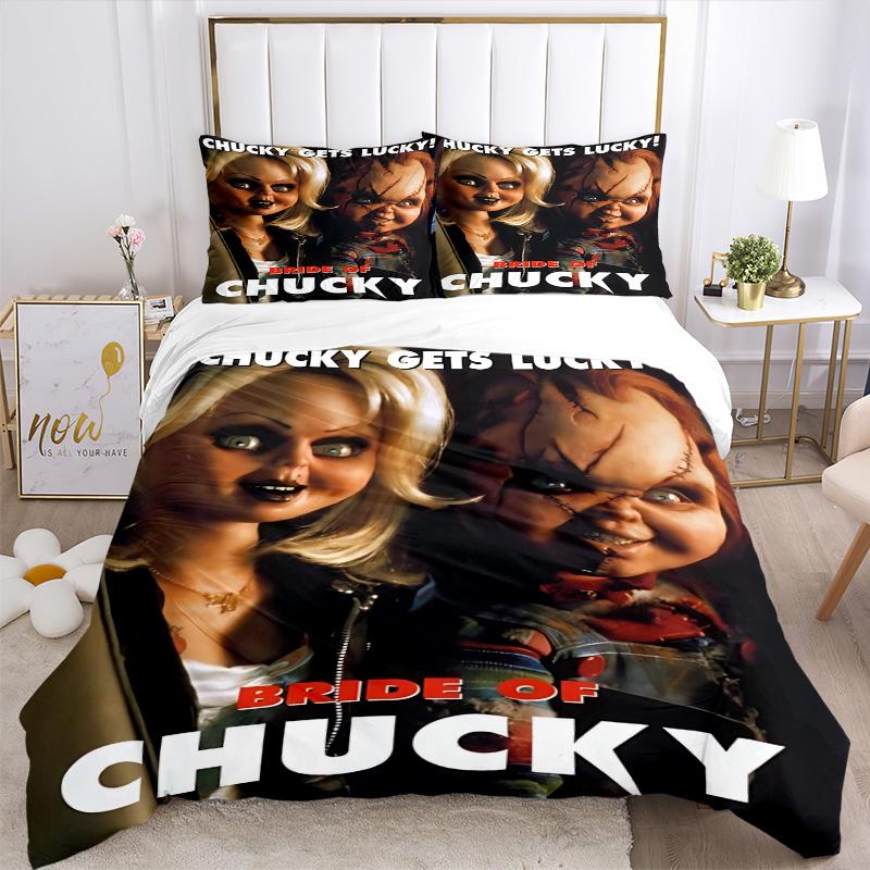Chucky'S Lucky Adventure Print 3Pcs Bedding Setduvet Cover With 2 Bedropillowcase Home Birthday Gift