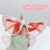 Fashionable Heart Shaped Party Sunglasses Oversized Frame Sunglasses with Pearl Outdoor Anti UV400 Sun Shades Sun Glasses