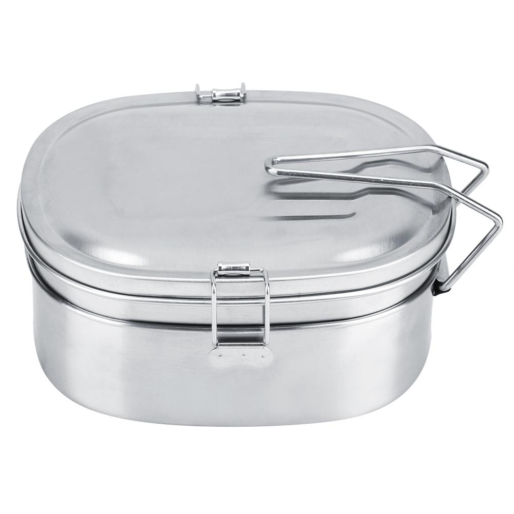 Двухслойный ланч-бокс из нержавеющей стали Bento Food Container Outdoor Travel Picnic