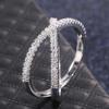 Кольцо для помолвки Sterling Luxury Cross X Shape с полностью выложенным фианитами камнем, элегантное, простое, женское ювелирное изделие