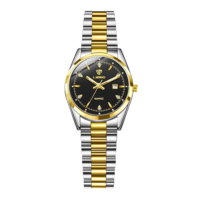 Leibinji LIEBIG Новые мужские часы с календарем и стальным ремешком Водонепроницаемые кварцевые часы Парные часы