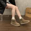 French Retro Matte Lamb Wool Warm Snow Boots Women's 2025 Winter New Velvet Short Boots Cotton Boots