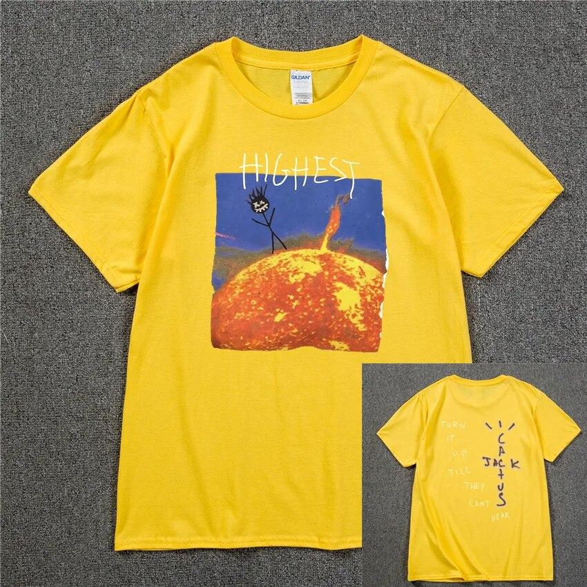 2022 Brand New Cactus Jack Luxury Unisex Cotton T Shirt Hip Hop Unisex Women Print Couple Lovers Harajuku T-Shirts Rainbow Tshirt