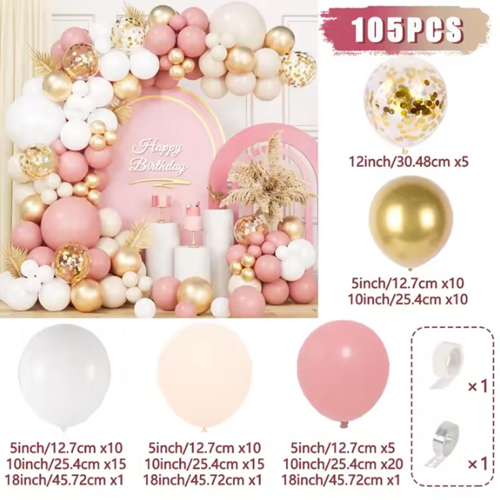 Retro Pink Pastel Macaron Balloons Garland Arch Kit Wedding Birthday Party Decoration Rose Gold Ballon Chain