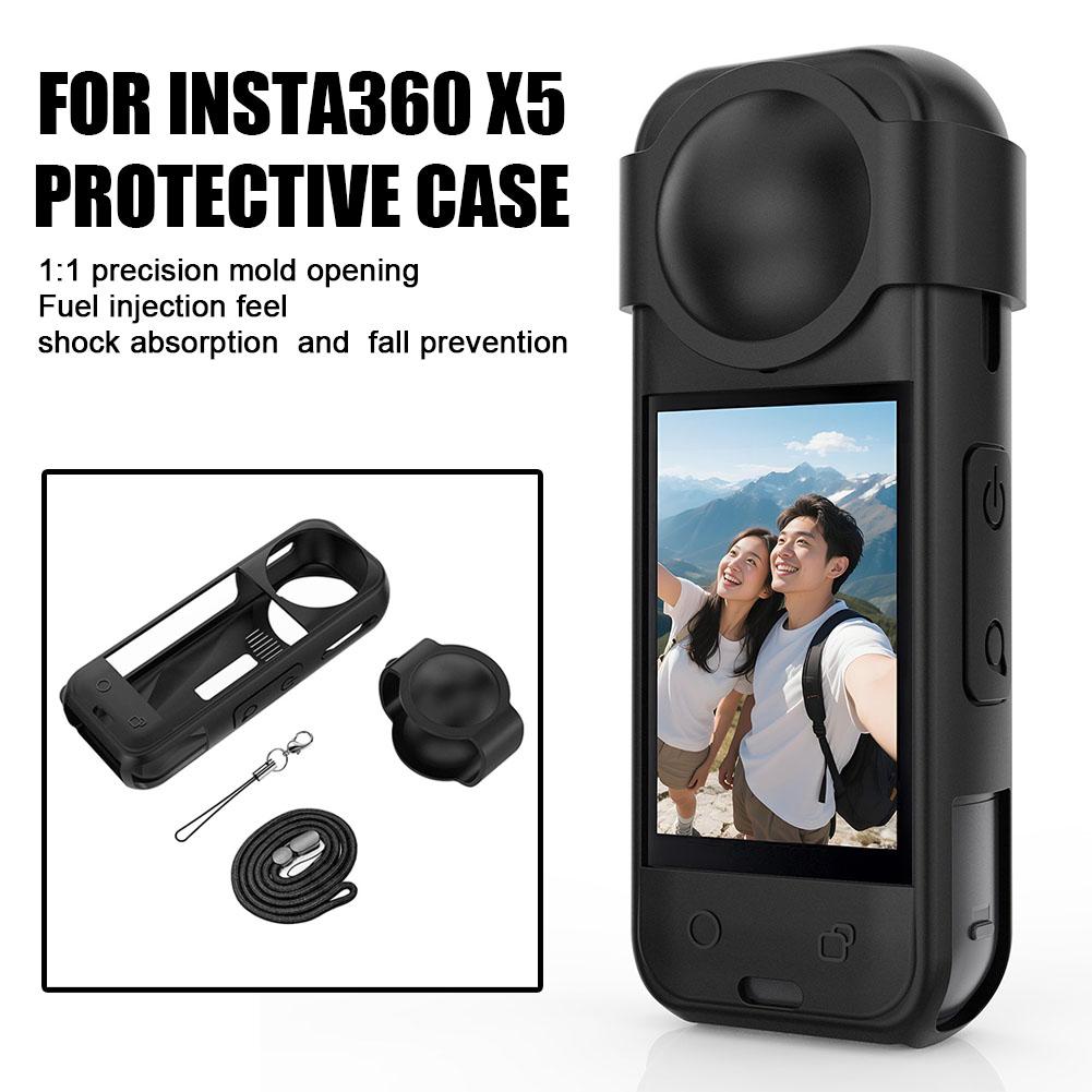 For Insta360 X5 2-IN-1 Silicone Case Lens Cap Lens Camera For Insta360 Cover Accessories Case P C6P5