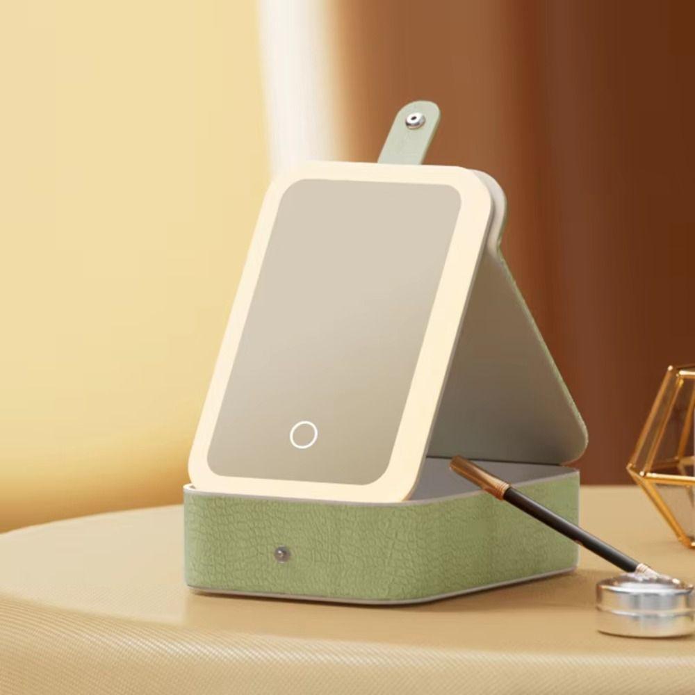 Multi-functional Cosmetics and Jewelry Box Three-color Light LED Makeup Mirror Travel