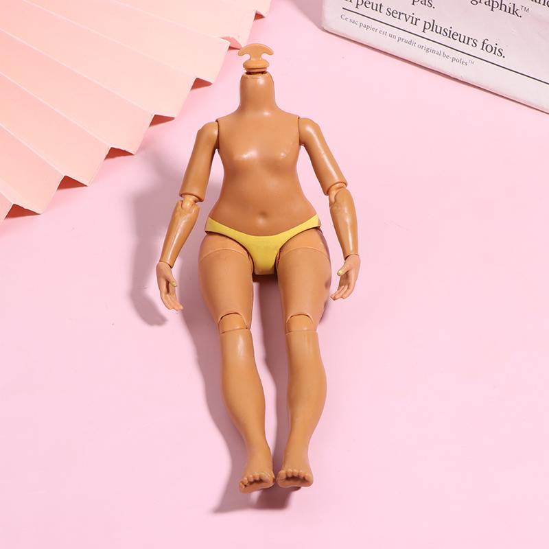23Cm Height Big Sister Doll'S Body 1/6 Joints Movable Body Dark/ Light Brown Skin Slime Doll Accessories