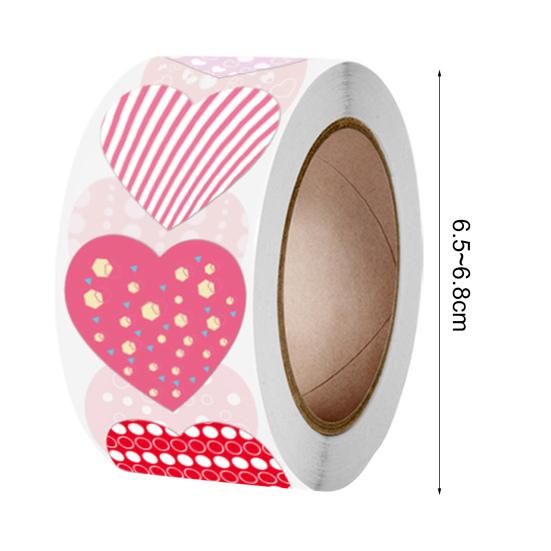 1 рулон наклейки в форме сердца праздничные красочные узоры художественная бумага наклейки на день Святого Валентина для пар