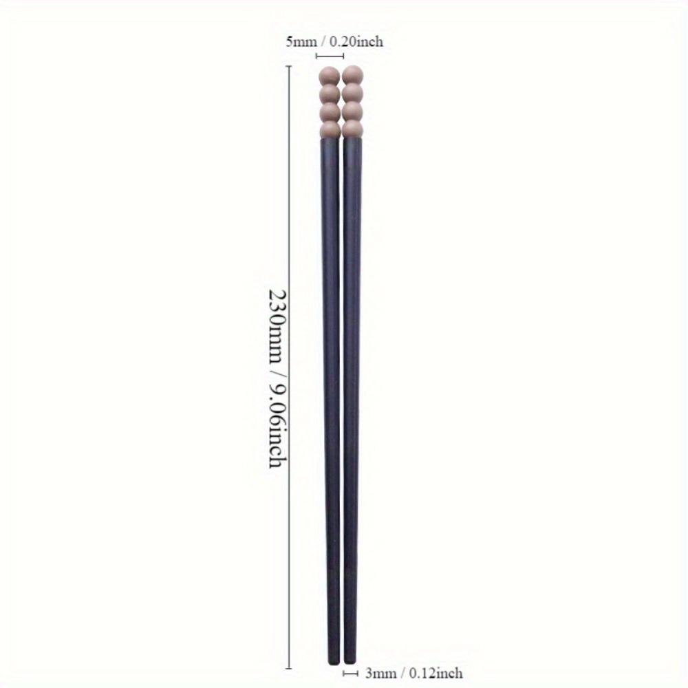 3 Pairs Creative Sugar Bean Alloy Chopsticks Portable Chopsticks Household Chopsticks Tableware