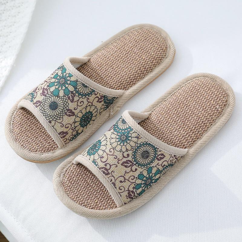 Womens House Slippers Open Toe Round Toe Anti Slip Home Slides Womens Platform Soft Sole Flat Shoes