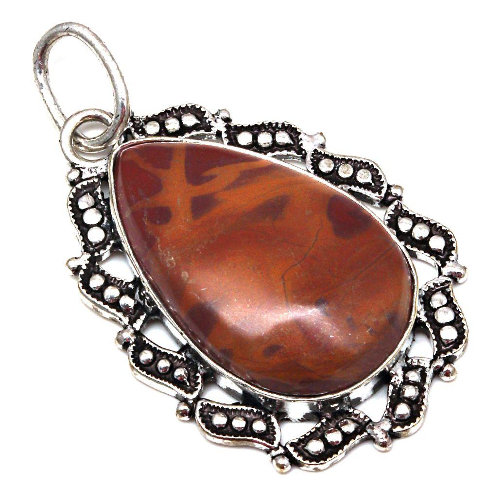 Pendant Wild Horse Jasper Gemstone Mother'Day Gift Silver Jewelry 1.75"