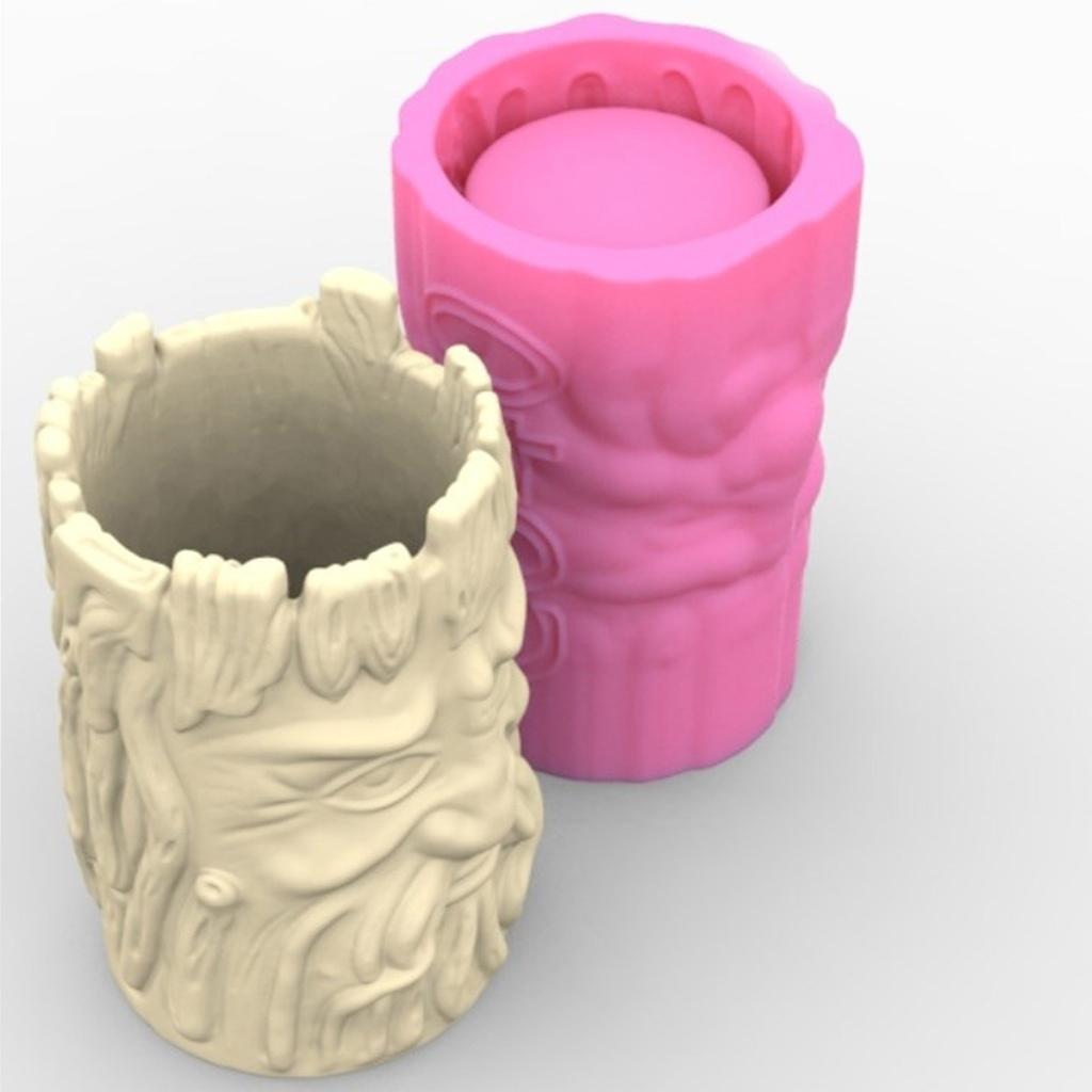 Silicone Vase Molds Succulent Planter Mold Tree Stump Elder Shape Silicone Flowerpot Mold Suitable for Crafting Vase