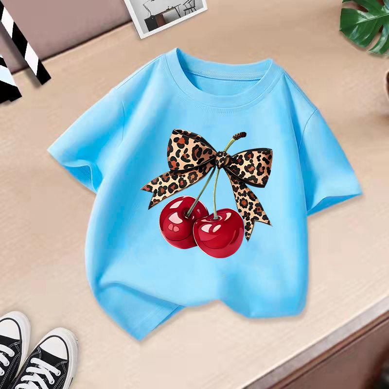 Children's Casual Short-sleeved T-shirt - Summer Girl's Cute Cherry T-shirt