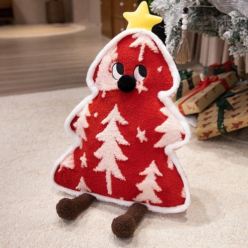 Tree Cartoon Christmas Stuffed Doll Plush Pillow Ornament Holiday Gifts Decor