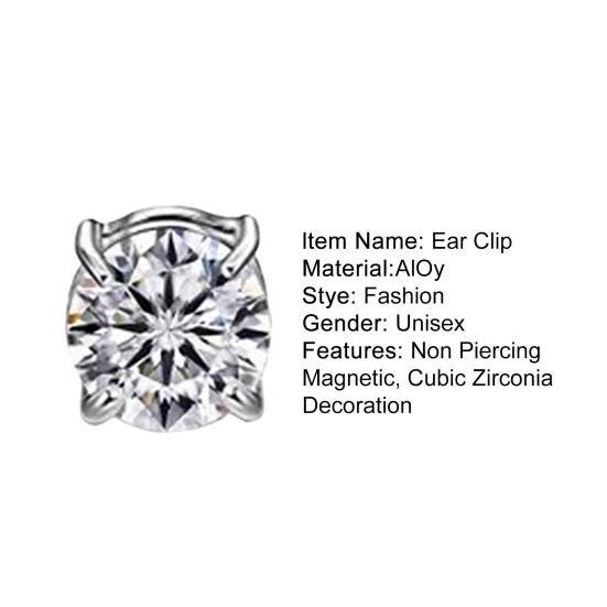 1шт зажим для ушей не пирсинг безболезненный магнитный геометрический яркий блеск для женщин и мужчин кубический цирконий