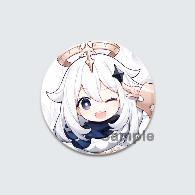 32/44/58mm Game Anime Genshin Impact Pin Fun Cartoon Cute Head Image Brooch Badge Bag Decor for Fans Collection Friends Gift Accessory