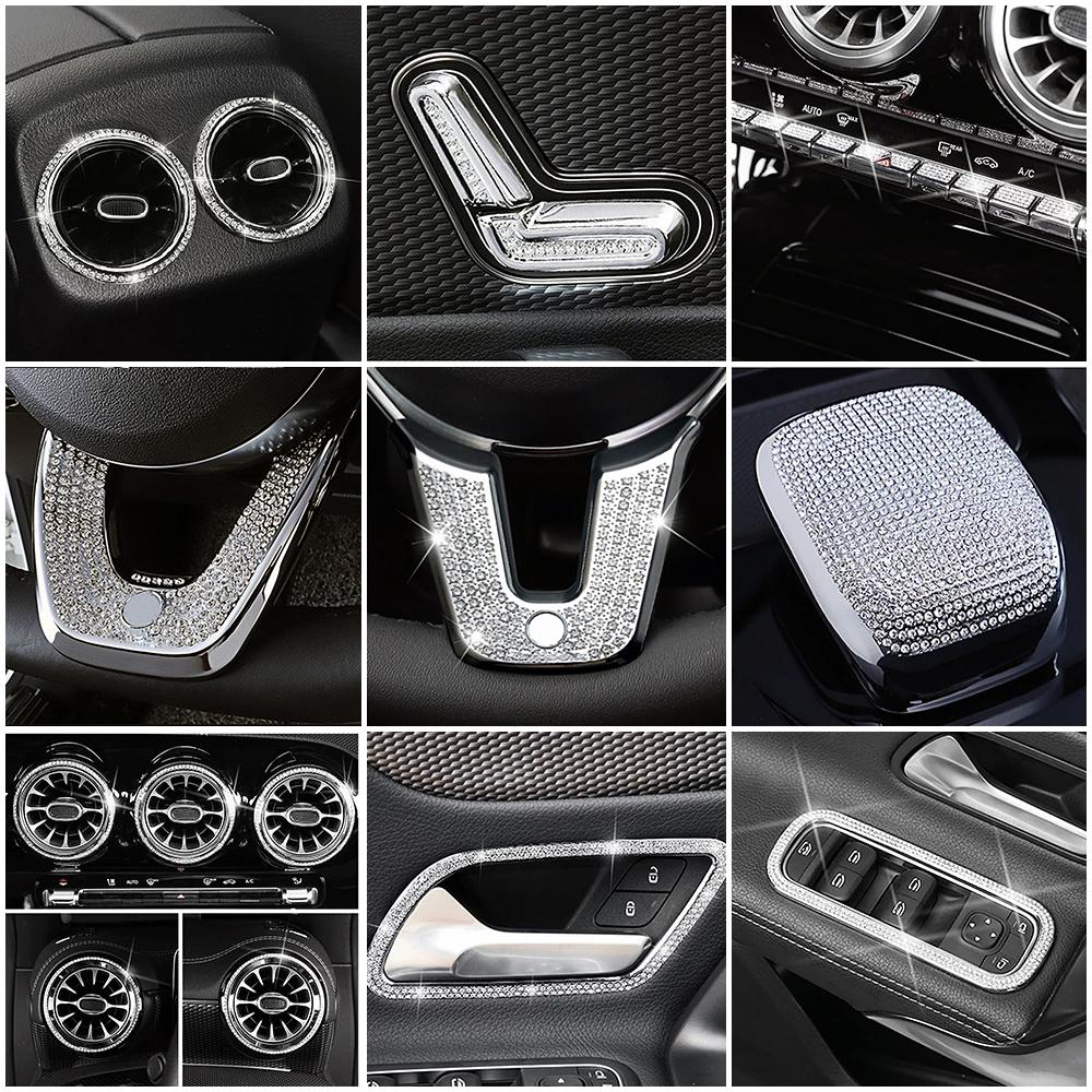 For Mercedes Benz B Class W247 B180 B200 B220 B250 Interior Central Console Decoration Refit Crystal Diamond Ring Trim