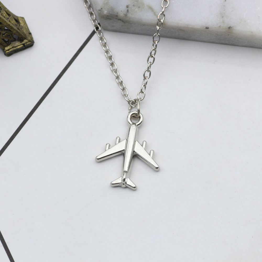 Trendy Metal Unisex Air Plane Chokers Pendant Necklace