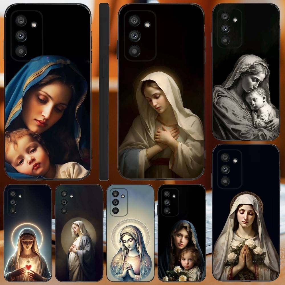 Virgin Maria Mary Phone Case For Samsung Galaxy A13,A21s,A22,A31,A32,A52,A53,A71,A80,A91 Soft Black Cover