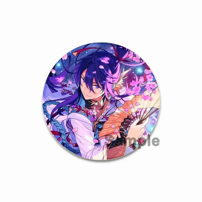 32/44/58MM Tinplate Brooch Ensemble Stars SOUMA KANZAKI Round Pins Cute Cartoon Badge for Backpacks Clothing Accesoory Jewelry
