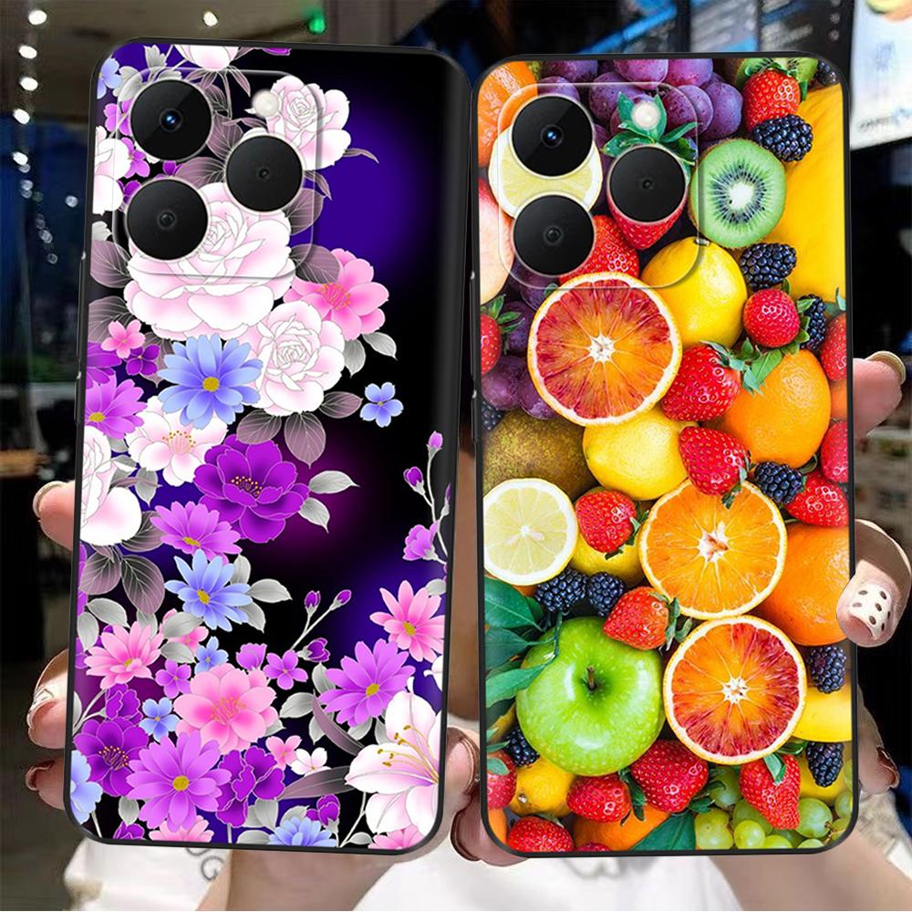 Для Realme 15T 5G Чехол Мягкий Силиконовый Бампер Мультяшный Цветок Череп Рисунок Задняя Крышка Для Oppo Realme 15T 15 T Чехлы Для Телефона Funda
