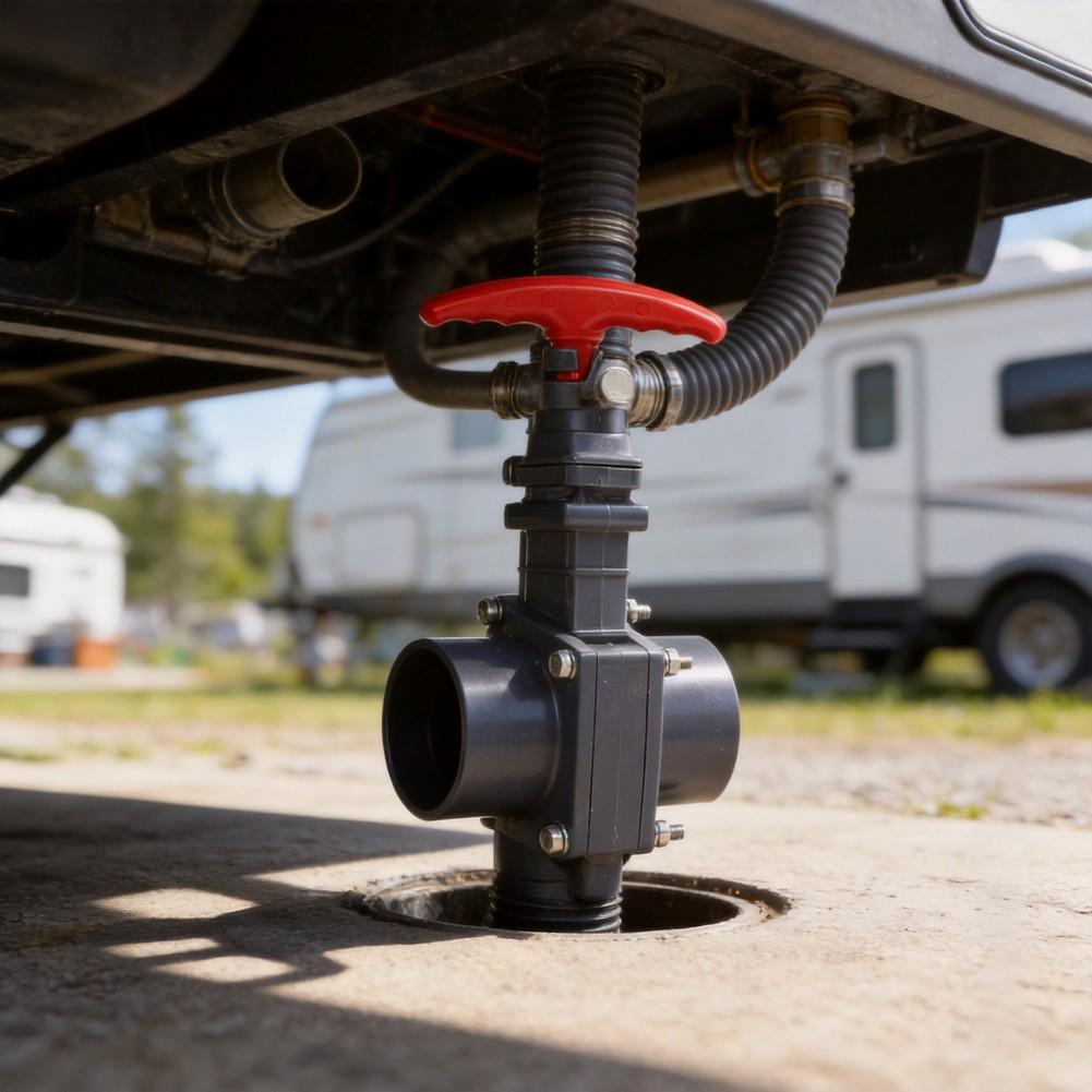 Road Trip Waste Management RV Gate Valve Rv Sewer Gate Valve Installation Sewer Valve Plug-and-play Design Plastic Construction