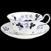 Wedgwood Чернильно-синяя цветочная чайная пара с клубникой