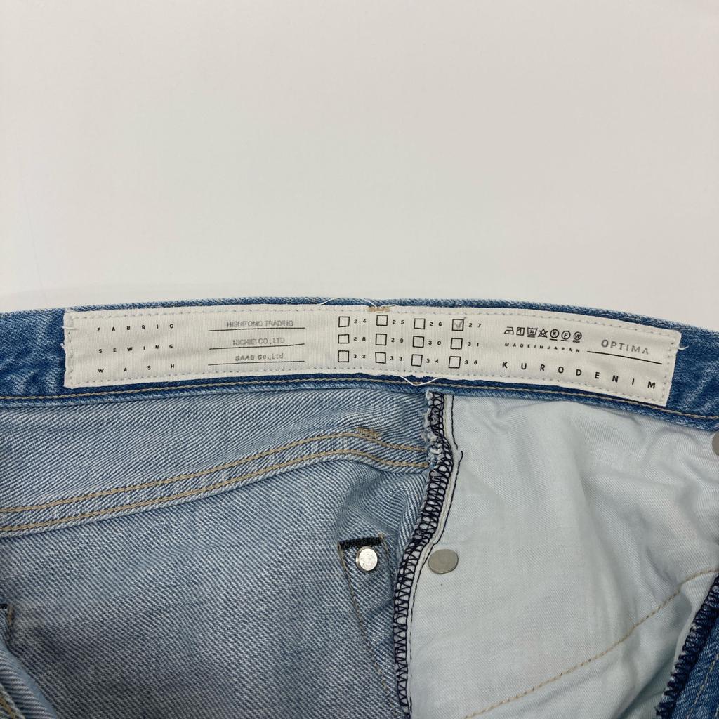 KURO OPTIMA Blue Wash Wide Tapered Denim Pants Bottoms 27 blueUsed