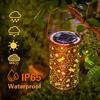 Solar Powered Lantern with Dragonfly Design Durable Metal Outdoor Hanging Light Solar Charged Lamp for Garden Pathway Landscape