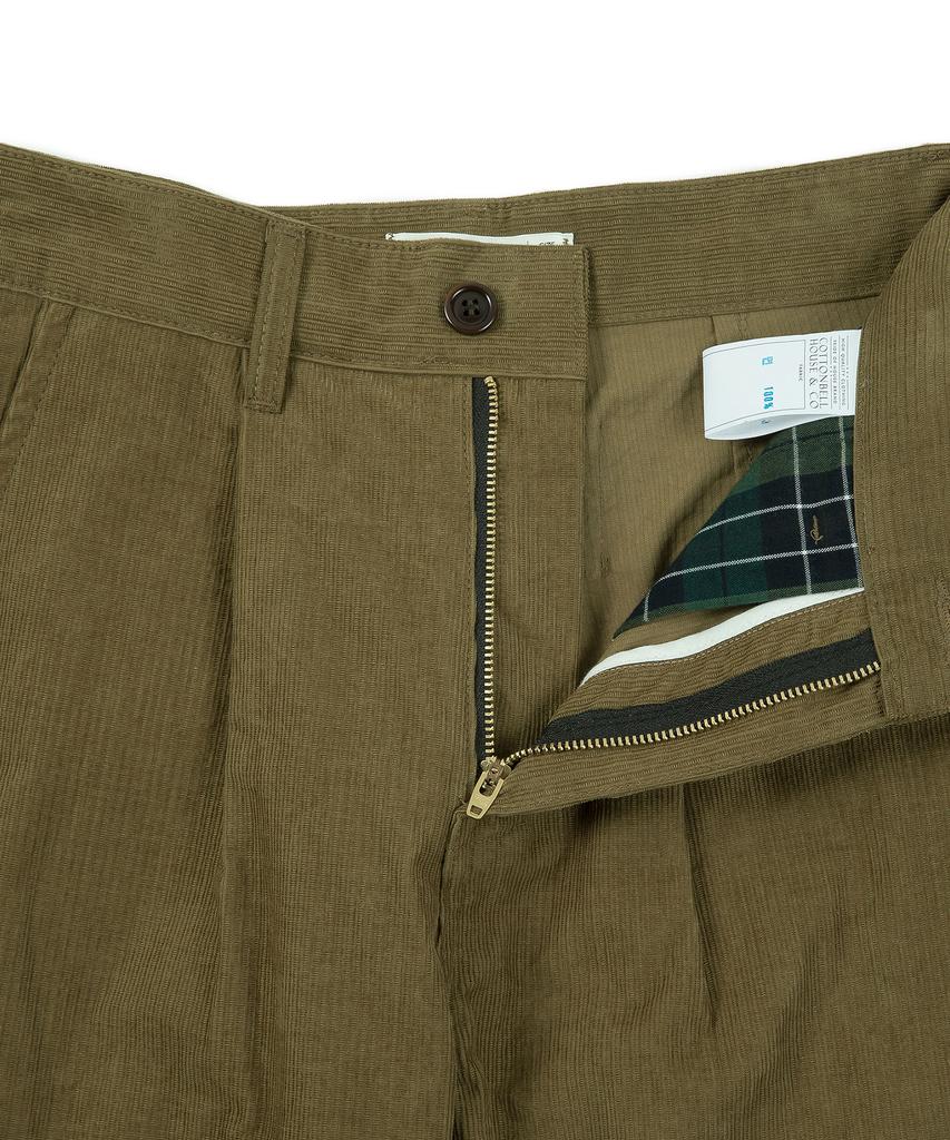 COTTON BELL Corduroy Cinch-Back Pants - Khaki