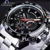 FORSINING Мужские модные многофункциональные автоматические водонепроницаемые механические часы со стальным браслетом