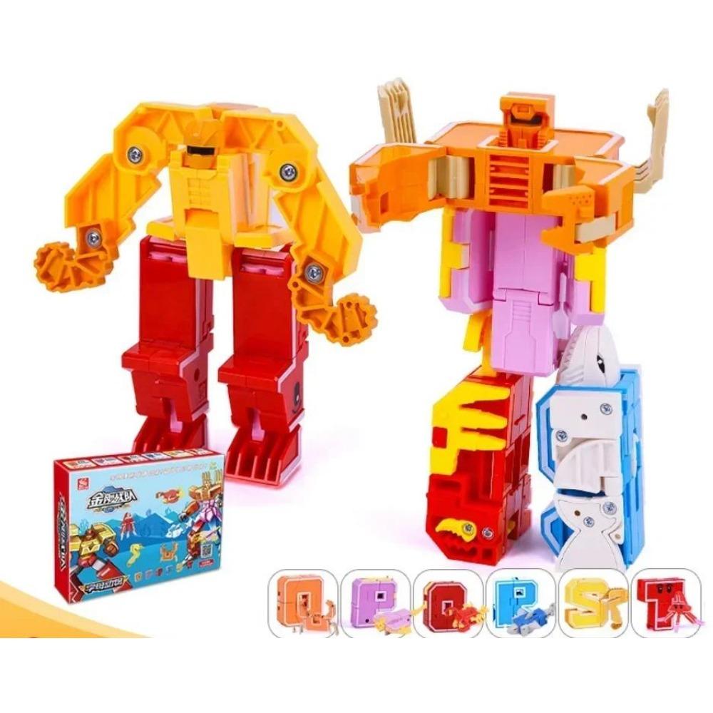 26 букв A-Z Алфавит Животное Динозавр Воин Деформация Экшн-фигурки Трансформация Робот Игрушки Для Детей Подарок Бринкедос