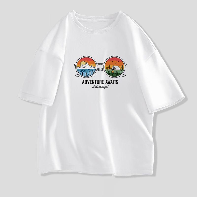 Футболка с короткими рукавами, мужская хлопковая летняя новая тяжелая свободная футболка с половиной рукавов, модная верхняя одежда