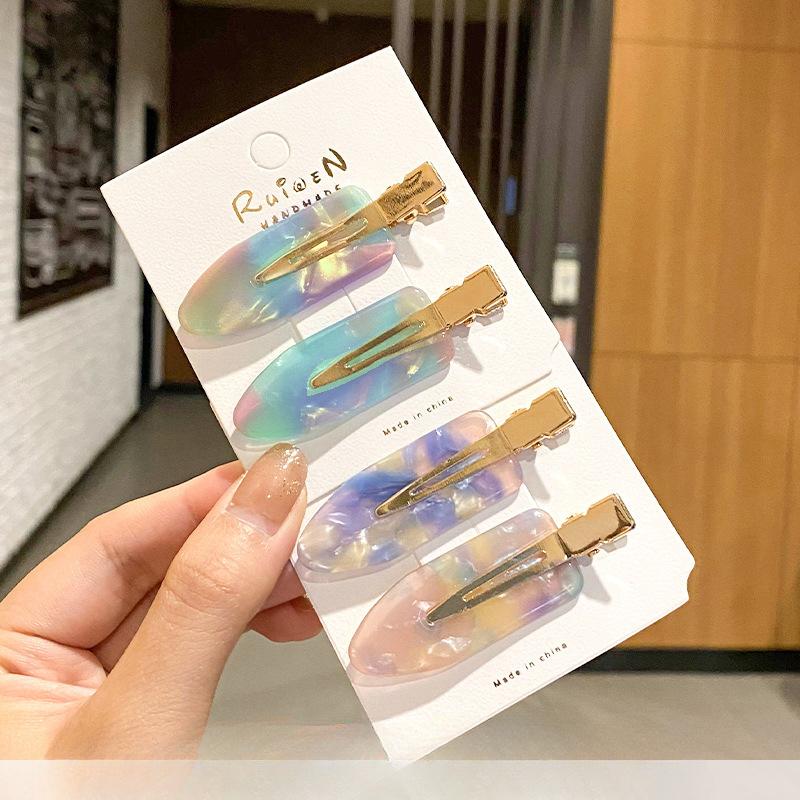 Простые однотонные, без изгиба, бесшовные заколки для волос, боковая челка, заколка для макияжа, аксессуары для умывания лица, шпильки для укладки волос для девочек