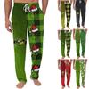 Men's Knitted Fashionable Printed Pocket Casual Pants Pajama Pants