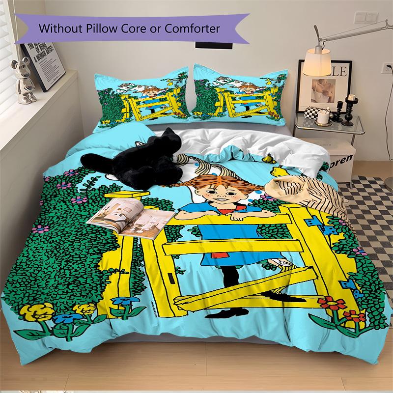 Girl Horse Fence Print 3Pcs Bedding Setduvet Cover With 2 Bedropillowcase Home Birthday Gift