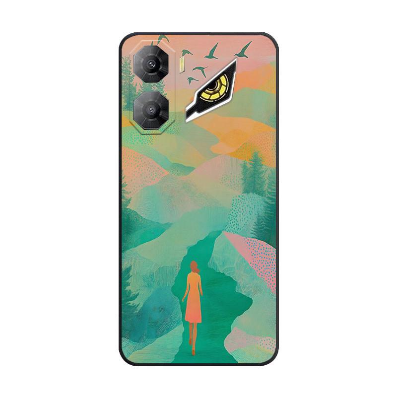 For Nubia Neo 3 5G Cartoon Pattern Shockproof Silicone Soft Cover For Nubia Neo 3 Flower Vintage Style TPU Bumper Back Cover