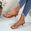 Большой размер щипок для пальцев повседневные пляжные елочкой крутые тапочки женские новые на шпильке женские сандалии