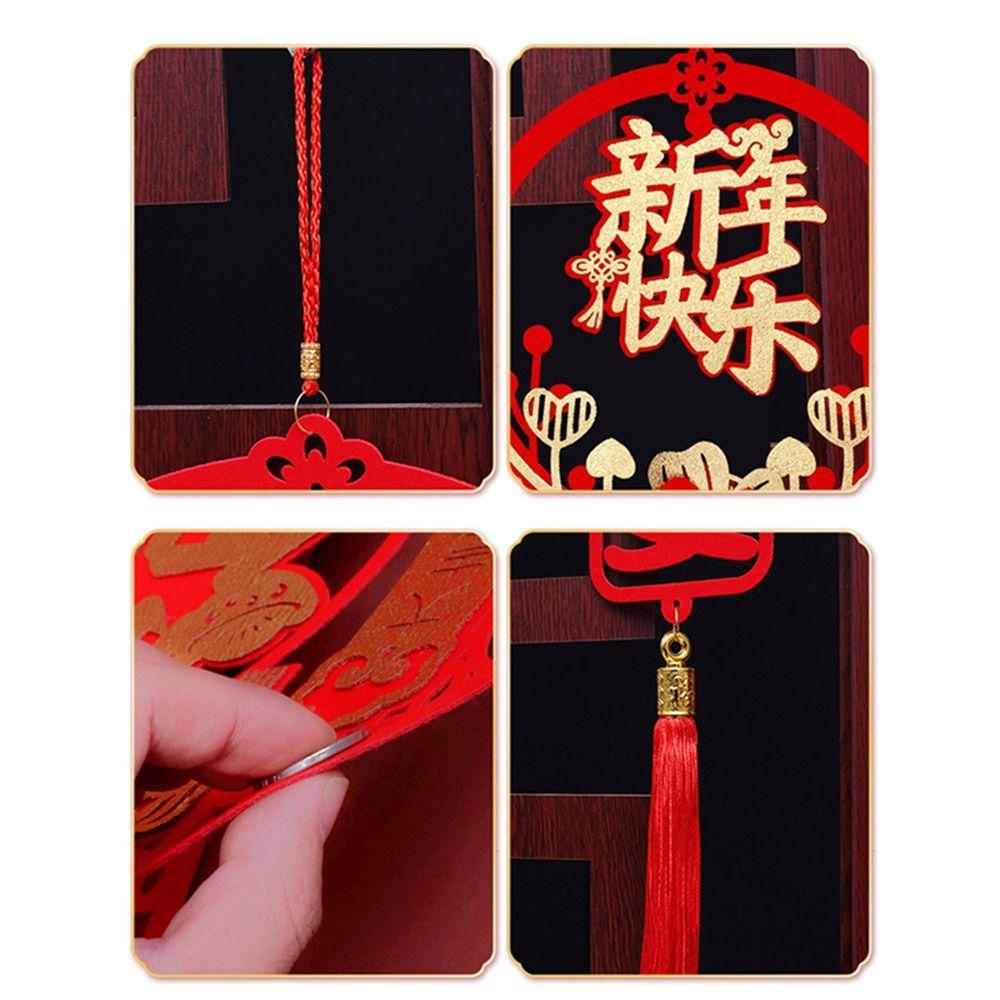 2025 Flocking Cloth Door Stickers Handmade Window Paper-cuts Durable Couplet  New Year Decorations