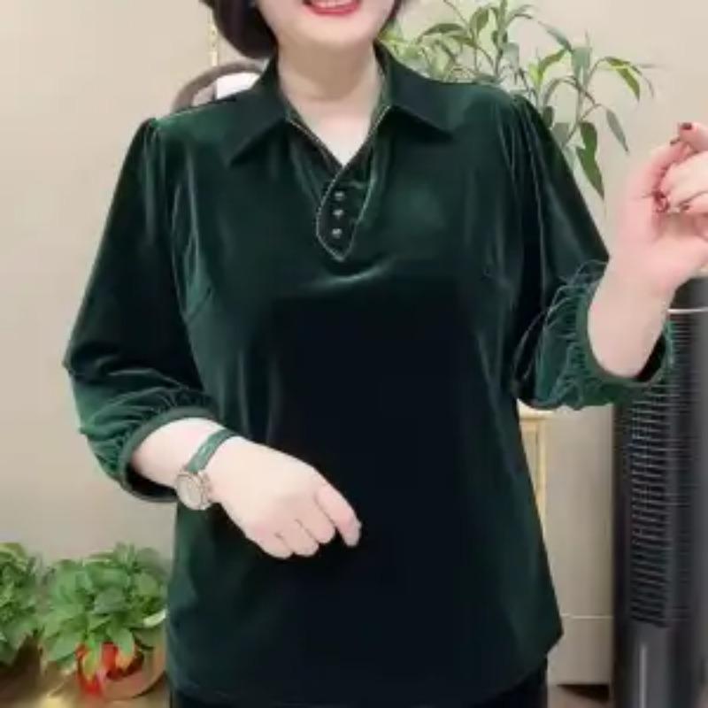 Модная одежда для мам среднего и пожилого возраста, новая свободная блузка большого размера для женщин