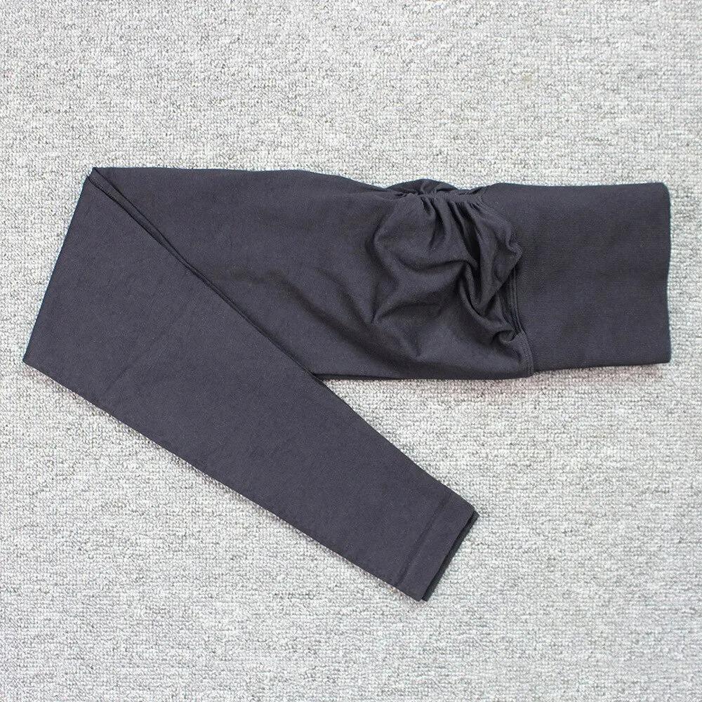 2023 Леггинсы для йоги с высокой талией, подтягивающие бедра - Бесшовные, Ощущение обнаженности, Высокая эластичность, Эффект "персиковых ягодиц"