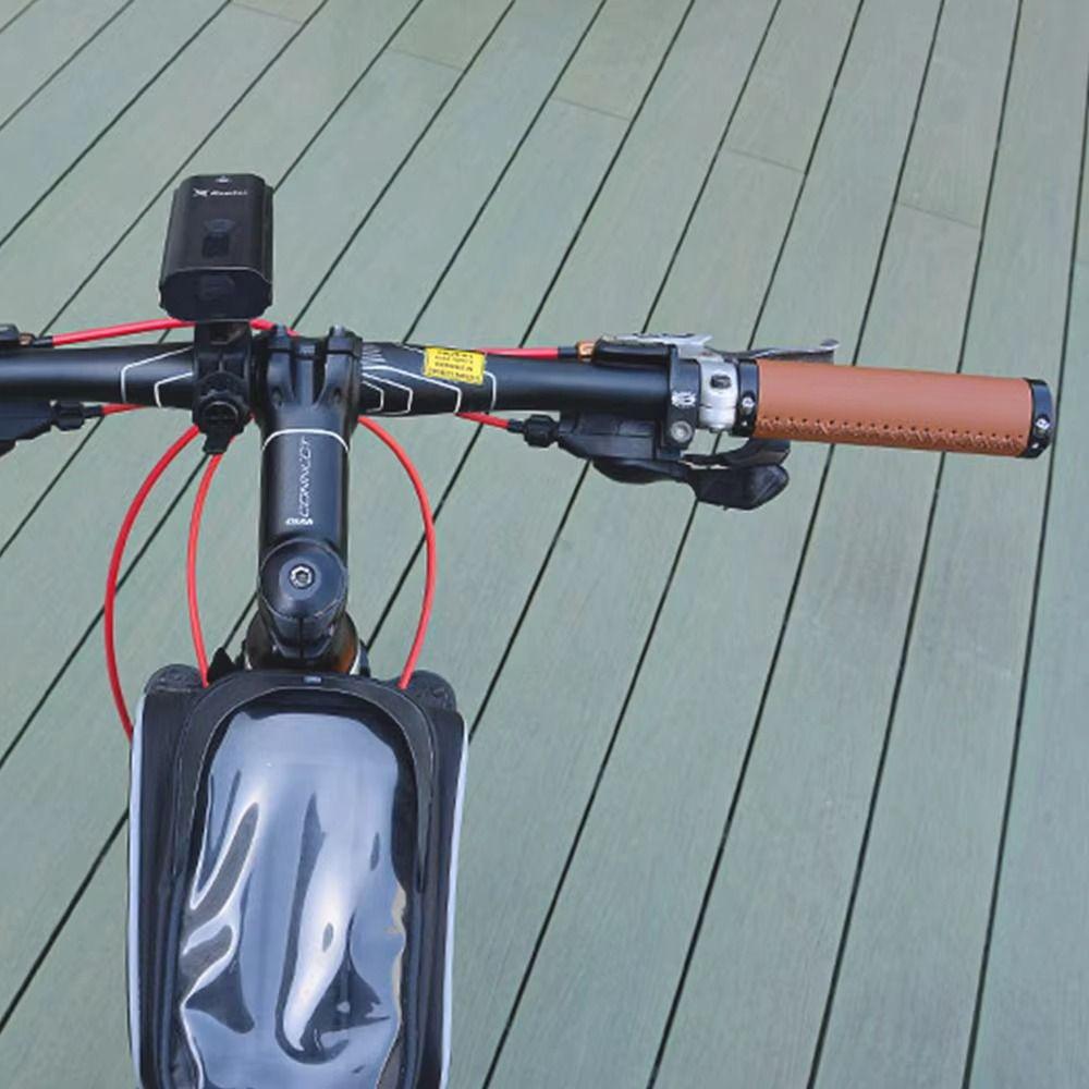 Leather Material Bike Leather Handle Cover Shock-absorbing Bike Cowhide Grip Bicycle Accessory