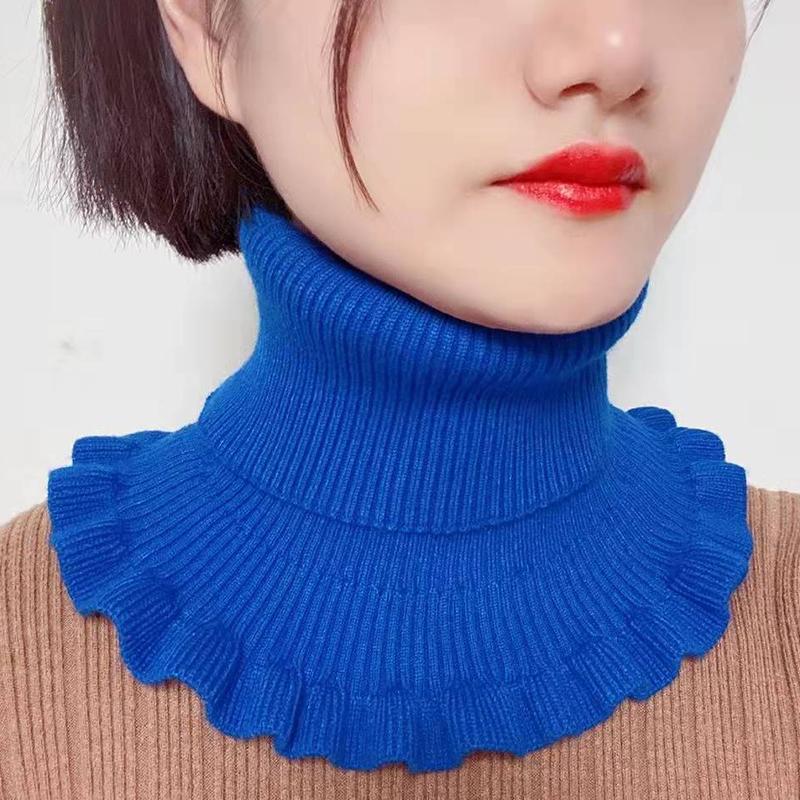 Women Warm Windproof Winter Knitted Fake Collar Turtleneck Knitted False Fake Collar