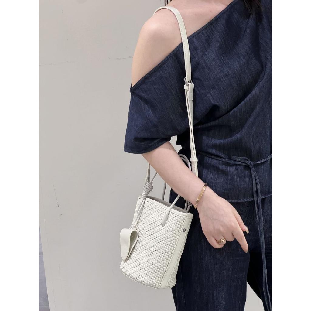 Модная женская сумка-ведро из овчины со шнурком и плетеной ручкой, новая универсальная повседневная сумка на плечо, сумка через плечо 2025