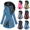 Solid Color Long Sleeve Zippered Slim Fit Women's Winter Hooded Jacket