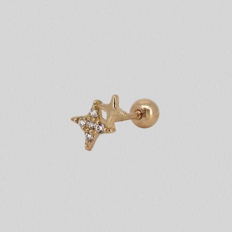 youngglow 14k double sparkle piercing